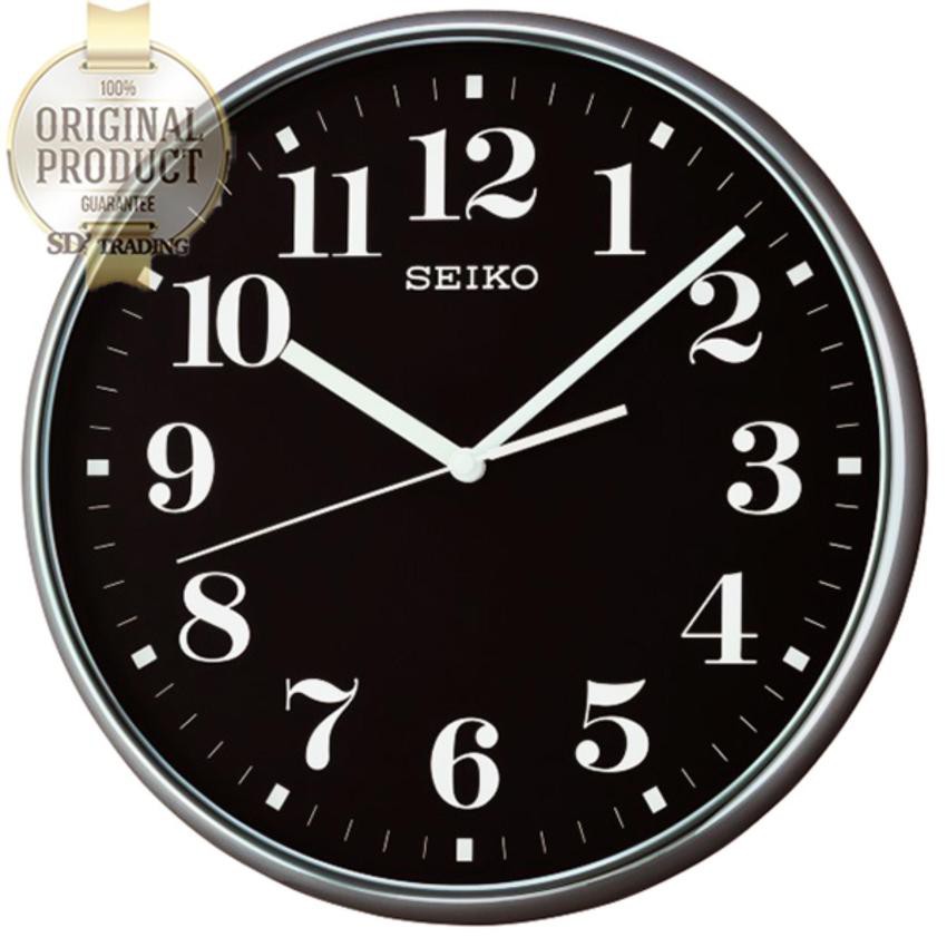 SEIKO นาฬิกาแขวน 14 นิ้ว เรือนสีดำเงา เลขขาว รุ่น QXA697K