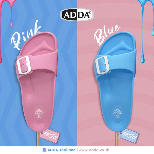 พร้อมส่ง ADDA แท้ % รองเท้าแตะ รองเท้าลำลอง แบบสวม สำหรับผู้หญิง รุ่น 58G01-W1 (ไซส์ 4-6)