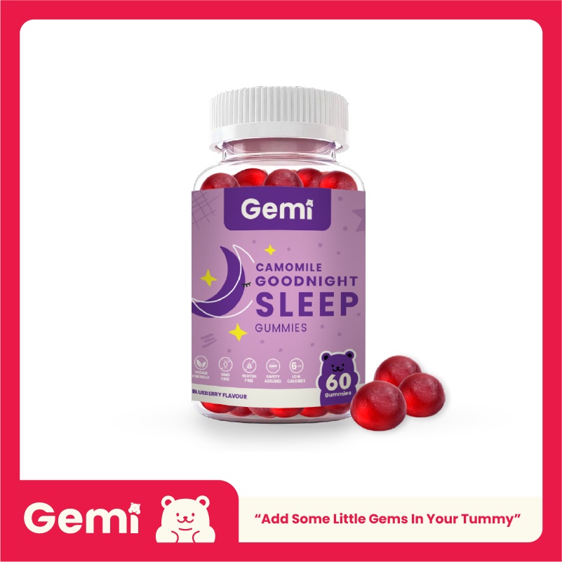 Gemi ເຈມມີ Goodnight Sleep Gummy ຄາໂມມາຍ (60 ເມັດ) ກັດກ່ອນນອນ