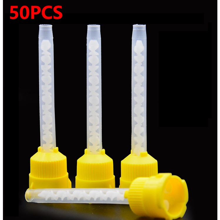 50/100 pieces, dental materials, rubber, silicone rubber, mixed heads, mixed heads and then abandon the impression of the nozzle mixed with a tube