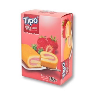 TIPO MINI ROLL  CAKE รสนมและรสสตอรอเบอรี่ ขนาด 180 กรัม