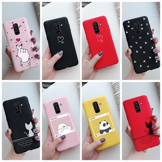 Samsung Galaxy J8 A6 A6+ Plus A7 A9 2018 A5 2016 2017 Soft Silicone Love Heart Phone Case Matte Shockproof Cover