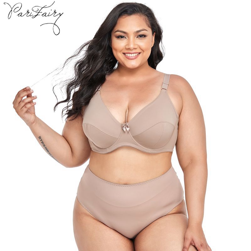 Parifairy เซตชุดชั้นในผู้หญิง เสื้อชั้นในผู้หญิงไซส์ใหญ่ เสื้อในมีโครง กางเกงในคนอ้วน 38E 40E 42E 44