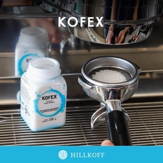 Hillkoff : ผงทำความสะอาดเครื่องชงกาแฟ Kofex Acitivated ผงล้างหัวชง 150 g ผงทำความสะอาดสแตนเลส