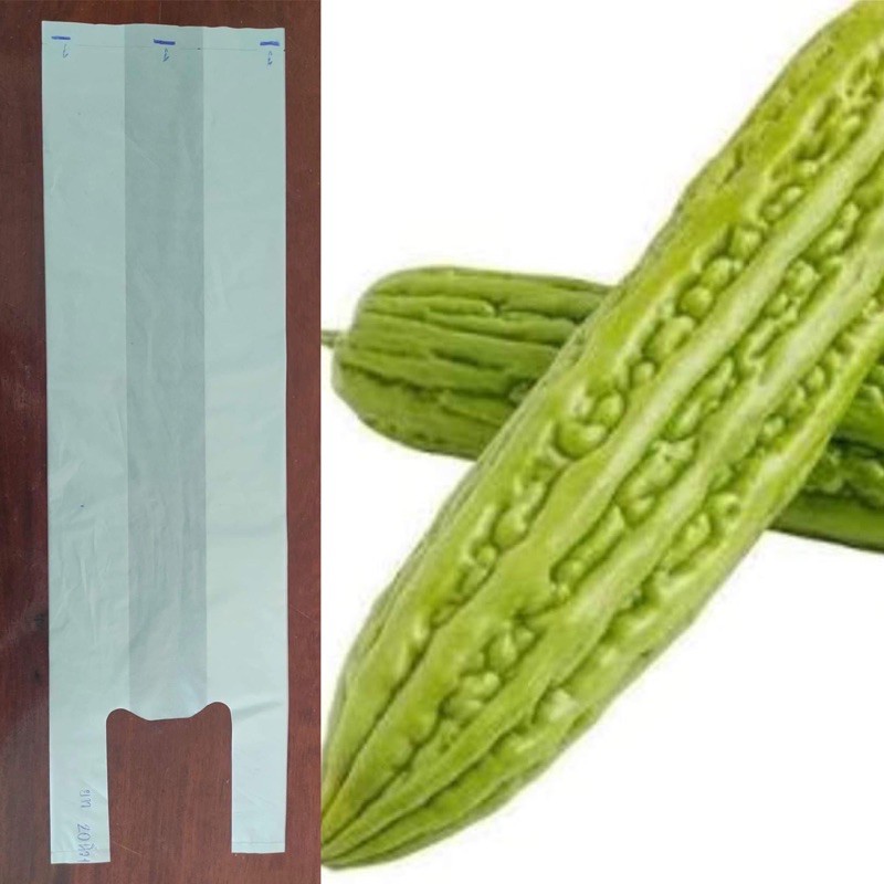 ถุงห่อมะระ 6*21  1,00 กรัม มีประมาณ 180 ใบ สีขาวขุ่น กันแดด นำกลับมาใช้ใหม่ได้หลายครั้ง มีรู 3 จุด - รูปที่ 3