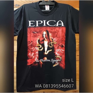 เสื้อยืดผู้ชาย เสื้อยืด พิมพ์ลาย EPICA METAL Music REBEL PRAPATAN ของแท้ S-5XL