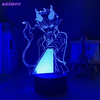 โคมไฟตั้งโต๊ะ Led รูปการ์ตูนอนิเมะ มังงะ 3d สีฟ้า สําหรับตกแต่งห้องนอนเด็ก