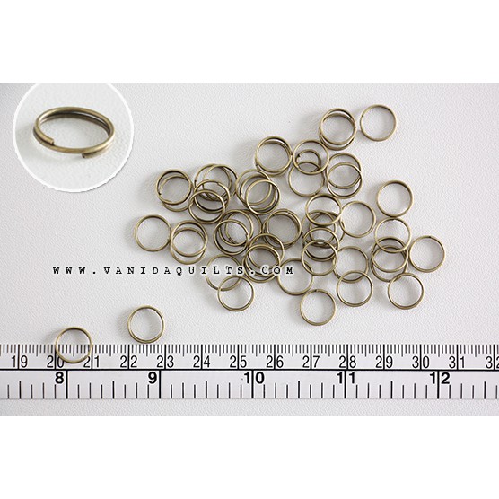 ห่วงกลมจิ๋วเกลียวซ้อน สีทองเหลือง ขนาด 10mm แพคละ 50 ชิ้น สำหรับคล้องจี้ ตัวห้อยหัวซิป DIY (รหัส xul0006-3)