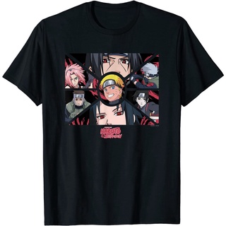 แขนสั้นcrew neckไอเทมเด็ด!!เสื้อยืด พิมพ์ลาย Naruto Shippuden Akatsuki แฟชั่นสําหรับครอบครัวS-XXXXL