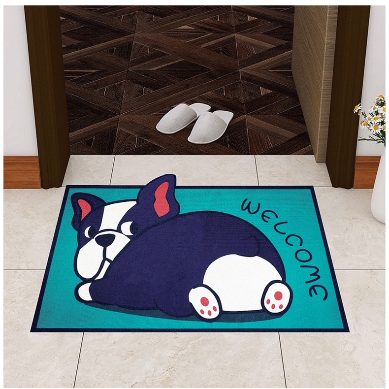 พรมเช็ดเท้า พรมปูพื้น ซับน้ำได้ดี นุ่มสบาย ด้านล่างเป็นยางกันลื่น รุ่นลายการ์ตูน#B016 - รูปที่ 5