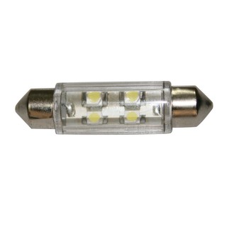 หลอดไฟ แอลอีดี สีคูลไวท์ Bulb 12V, LED, T11, SV8.5-8, cool white - 2x4 LEDs 360°,11x39mm [Lalizas - 71227]