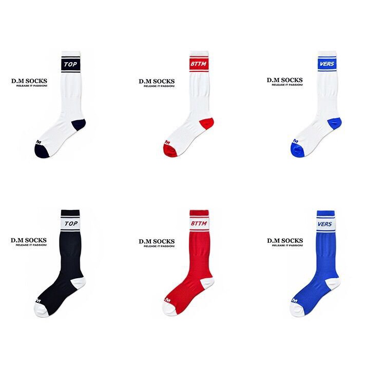 Vvia ถุงเท้ายาวถึงเข่า ผ้าไนล่อน ดูดซับเหงื่อ กันลื่น พิมพ์ลายตัวอักษร DTOP แนวเซ็กซี่ ทนต่อการเสียดสี สําหรับผู้ชาย