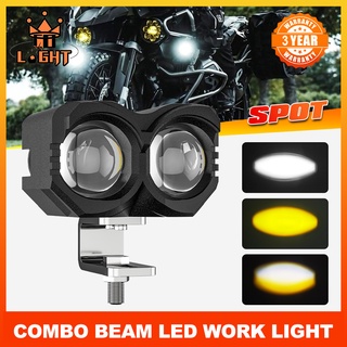 ♛Colight มาใหม่ ไฟตัดหมอก LED 3 นิ้ว 3 สี 3000K 6500K สําหรับรถจักรยานยนต์ Moto 4x4 Off-Road SUV ATV 12V 24V