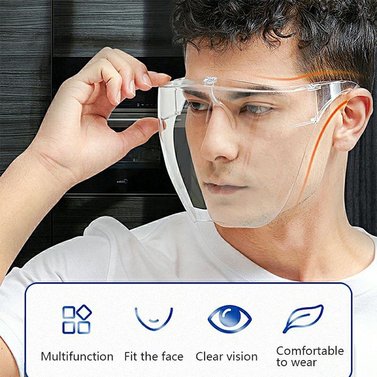Hoshiko_SHOP เฟสชิว หน้ากากแว่นใส faceshield แบบแข็ง กันละอองน้ำ