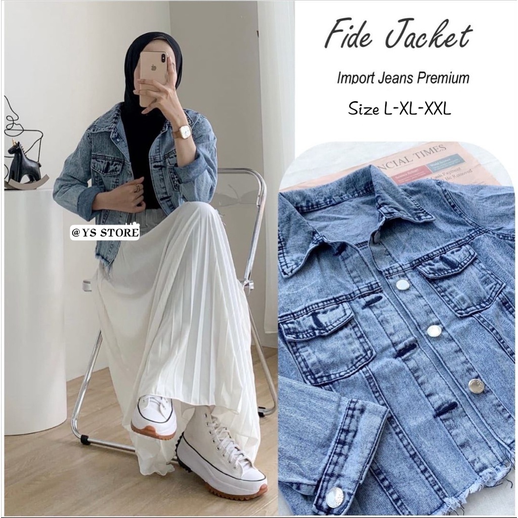 นําเข้า Women& 39;s Jean Jacket - Rawis รุ่น Plain Jean Jacket - ล่าสุด Women& 39;s Jean Jacket