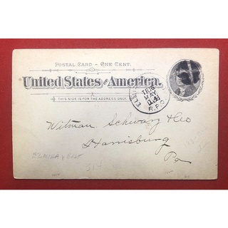 POSTAL CARD -ONE CENT United States American ปี1895