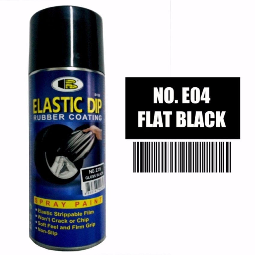 BOSNY สเปรย์สีลอกได้ สีสเปรย์ลอกได้ บอสนี่ ELASTIC DIP E04 สีดำด้าน FLAT BLACK 400 ml