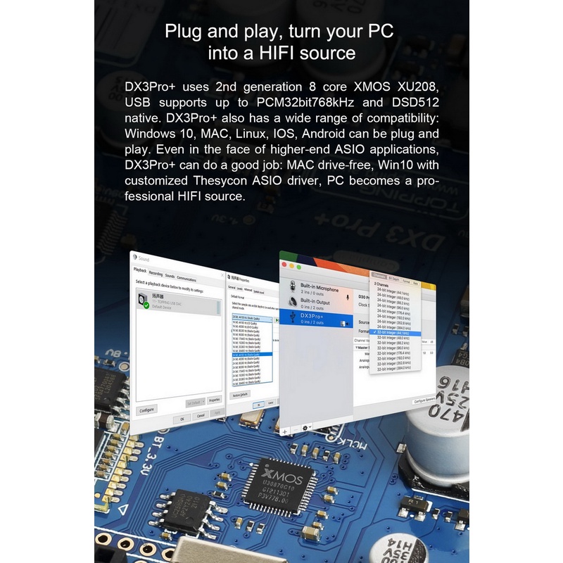 Topping DX3 PRO+ ตัวถอดรหัสและขยายสัญญาณเสียง ประกันศูนย์ไทย