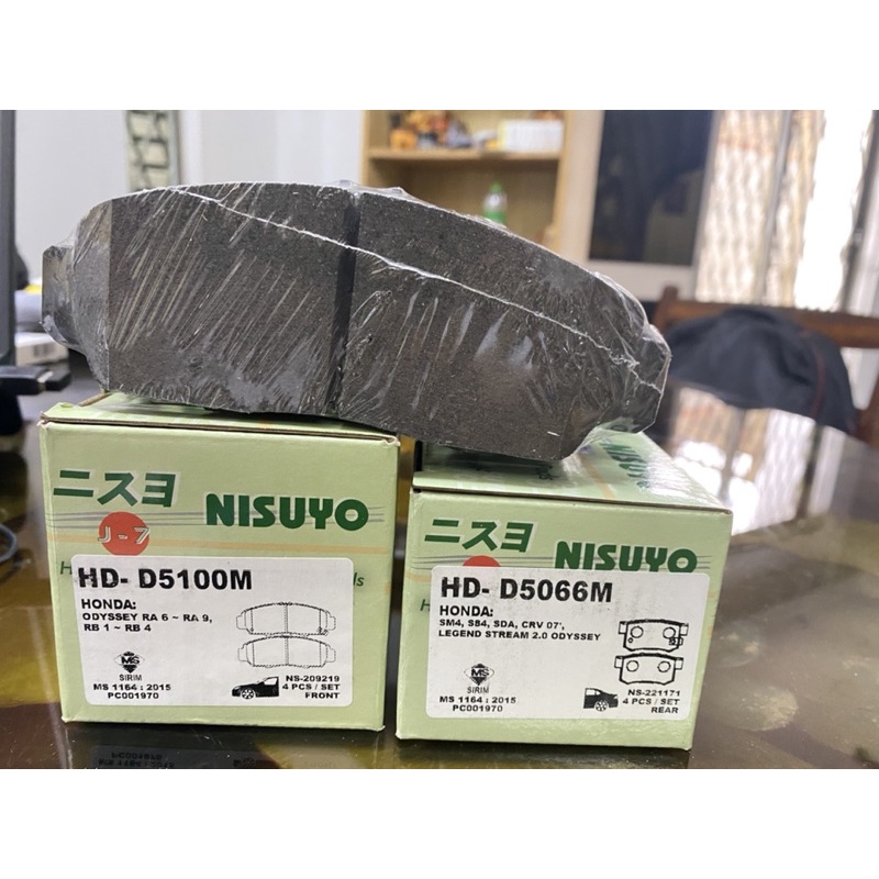ผ้าเบรคหน้า NSUYO - Honda Odyssey RA6-RA9 - D5100M& (D5066M)- (1ชุด)4ชิ้น