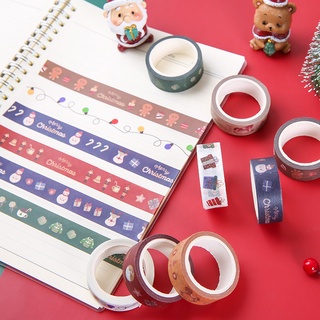 เทปสติ๊กเกอร์การ์ตูนคริสต์มาส Washi X-Mas สําหรับตกแต่ง Diy
