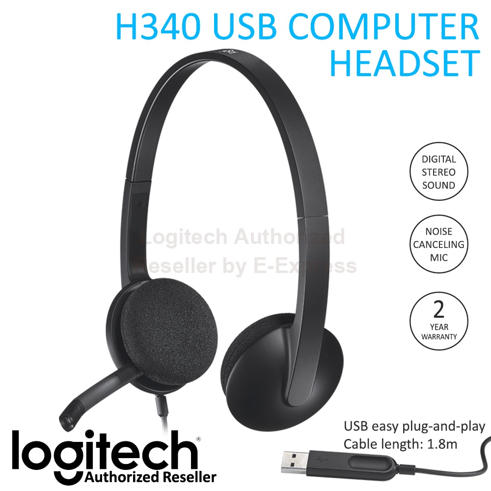 Logitech H340 USB Headset ประกันศูนย์ 2ปี ของแท้ หูฟัง