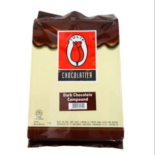 ดาร์กช็อกโกแลตคอมพาวด์ ตราทิวลิป Tulip Dark Chocolate Compound ขนาด 1กก.