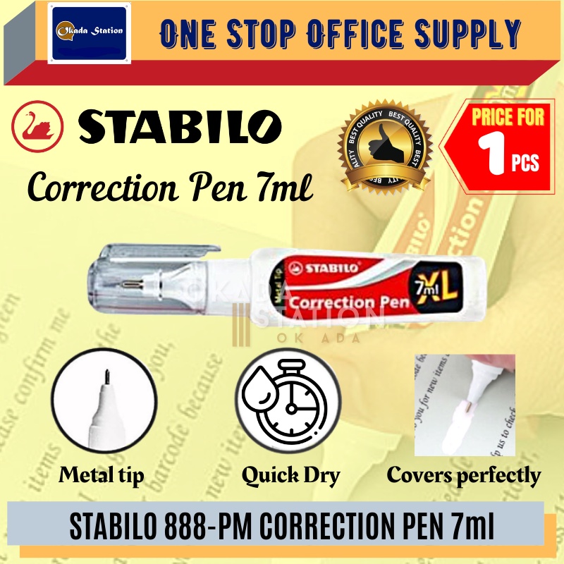 STABILO 888-PS CORRECTION PEN 7ml / ปากกาขนาดกะทัดรัด