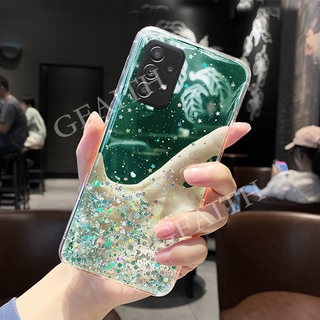 เคสโทรศัพท์ Samsung Galaxy A72 A52 4G 5G Back Cover Bling Clear Black Green Pink Star Space TPU Soft Casing SamsungA72 GalaxyA52 Phone Case