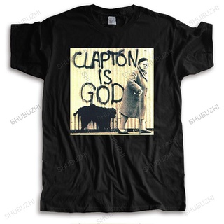 เสื้อยืด พิมพ์ลาย Eric Clapton Clapton Is God สีดํา สไตล์วินเทจ สําหรับผู้ชาย