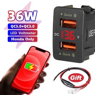 อะแดปเตอร์ซ็อกเก็ตชาร์จ 12V 24V Dual Honda usb 4.2A สําหรับรถยนต์ Honda