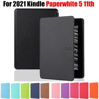 เคสบางเฉียบแบบใหม่ทั้งหมดสำหรับ Amazon รุ่น11th M2L3EK Kindle Paperwhite 5 2021 6.8นิ้วเคสฝาพับอีบุ๊กกันน้ำ