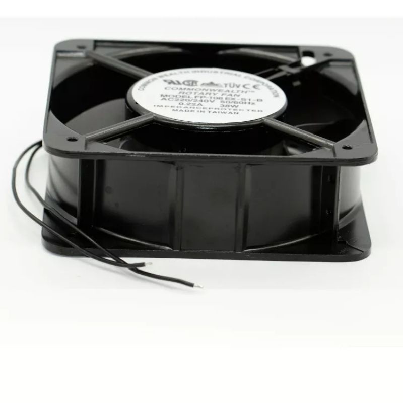 พัดลม 6นิ้ว COMMONWEALTH-ROTARY FANMODEL FP-108EX-S1-BAC220/ 240V 50/60Hz0.22A 38WIMPEDANCE PROTECTED ขนาด150×150×50mm