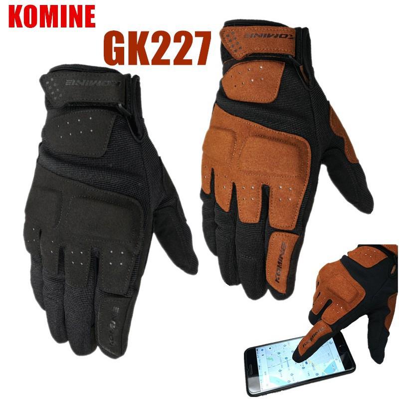 ล่าสุด Komine GK227 ถุงมือขี่รถจักรยานยนต์หน้าจอสัมผัส 3D ตาข่ายระบายอากาศรถจักรยานยนต์