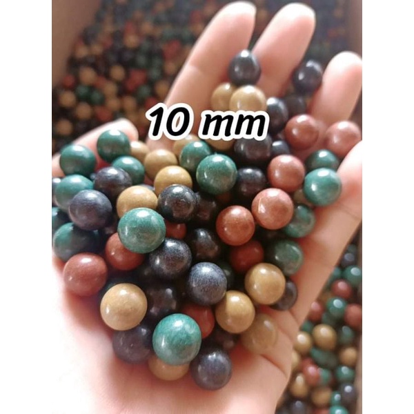 ลูกหนังสติ๊ก 10 mm(ดินเผา) ผสมผงเหล็ก 300ลูก