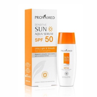 PROVAMED SENSITIVE SUN AQUA SERUM SPF 50 PA+++ - โปรวาเมด เซนซิทีฟซันอควา เซรั่มเอสพีเอฟ 50 พีเอ+++ ครีมกันแดด (40 ML)