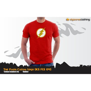 เสื้อยืด ลายซูเปอร์ฮีโร่ Dc The Flash สีแดง สําหรับผู้ชาย KS FLS 04