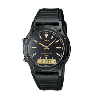 Casio Standard นาฬิกาข้อมือ สีดำ สายเรซิ่น รุ่น AW49HE-1A