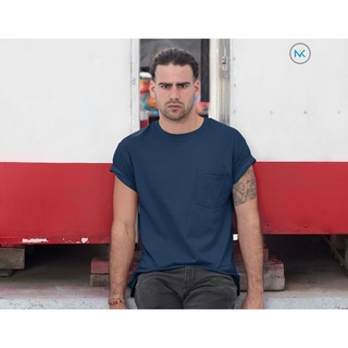 GILDAN Ultra Cotton (Pocket T-shirt Navy Blue) เสื้อกระเป๋าหน้า สีกรมท่า