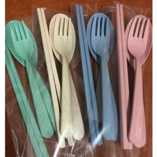 ชุดช้อนส้อมตะเกียบ (ไม่มีกล่อง) ของชำร่วย งานเกษียณ งานแต่ง Spoon Fork Chopstick Set