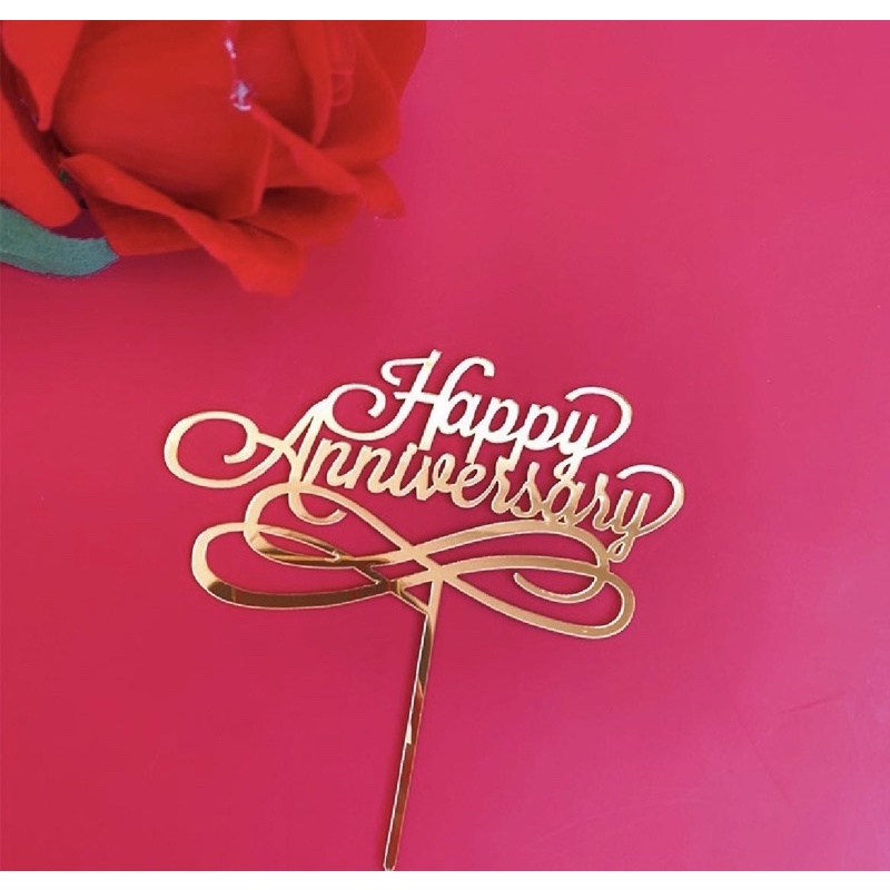 ป้ายปักเค้ก Anniversary วันครบรอบ
