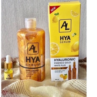 1แถม1 AL HYA SERUM  HYALUONIC ESSENCE เอแอลไฮยาลูร์นิก เอสเช้นส์ โกลด์ ไวท์ พลัสเซรั่ม ขนาด500ml แถมเซรั่มขวดเล็ก1ขวด