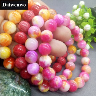 สร้อยข้อมือลูกปัดแจสเปอร์ Botswana Chalcedony สีแดง สีเหลือง สีแดง 4 สี ของขวัญสําหรับผู้หญิง