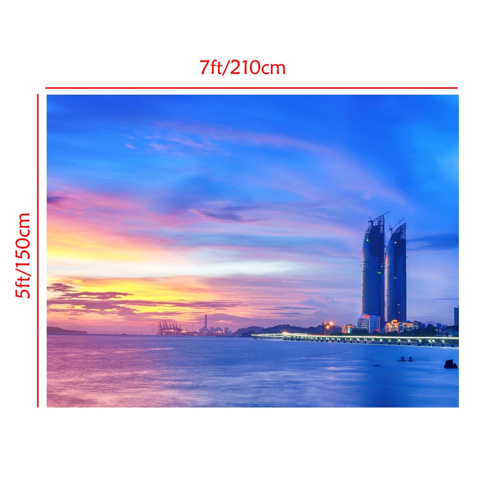 ผ้าฉากหลัง พิมพ์ลายทะเล พระอาทิตย์ตก ชายหาด สําหรับถ่ายภาพ