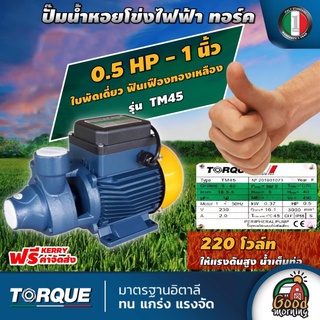 TORQUE 🇹🇭 ปั๊มหอยโข่งไฟฟ้า 1 นิ้ว 05 แรง TM45 220V ทอร์ค ใบพัดนอร์ริล ปั๊มน้ำอิตาลี ปั๊มเจ็ท ปั๊ม ปั้ม ปั้มน้ำ