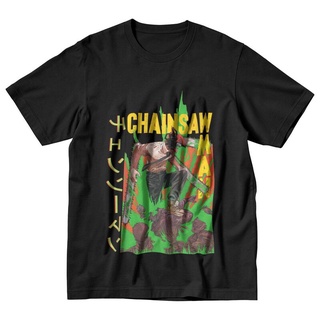 oversize T-shirt เสื้อยืดแขนสั้นลําลอง ผ้าฝ้ายแท้ พิมพ์ลายการ์ตูนอนิเมะ Gorgeous Chainsaw Man Brutal Denjiee แฟชั่นสําหร