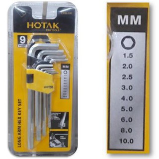 แนะนำ!! ประแจหกเหลี่ยม แบบยาว 9 ตัวต่อชุดHOTAX LONG ARM HEX KEY SET จัดส่งเร็ว🚛💨