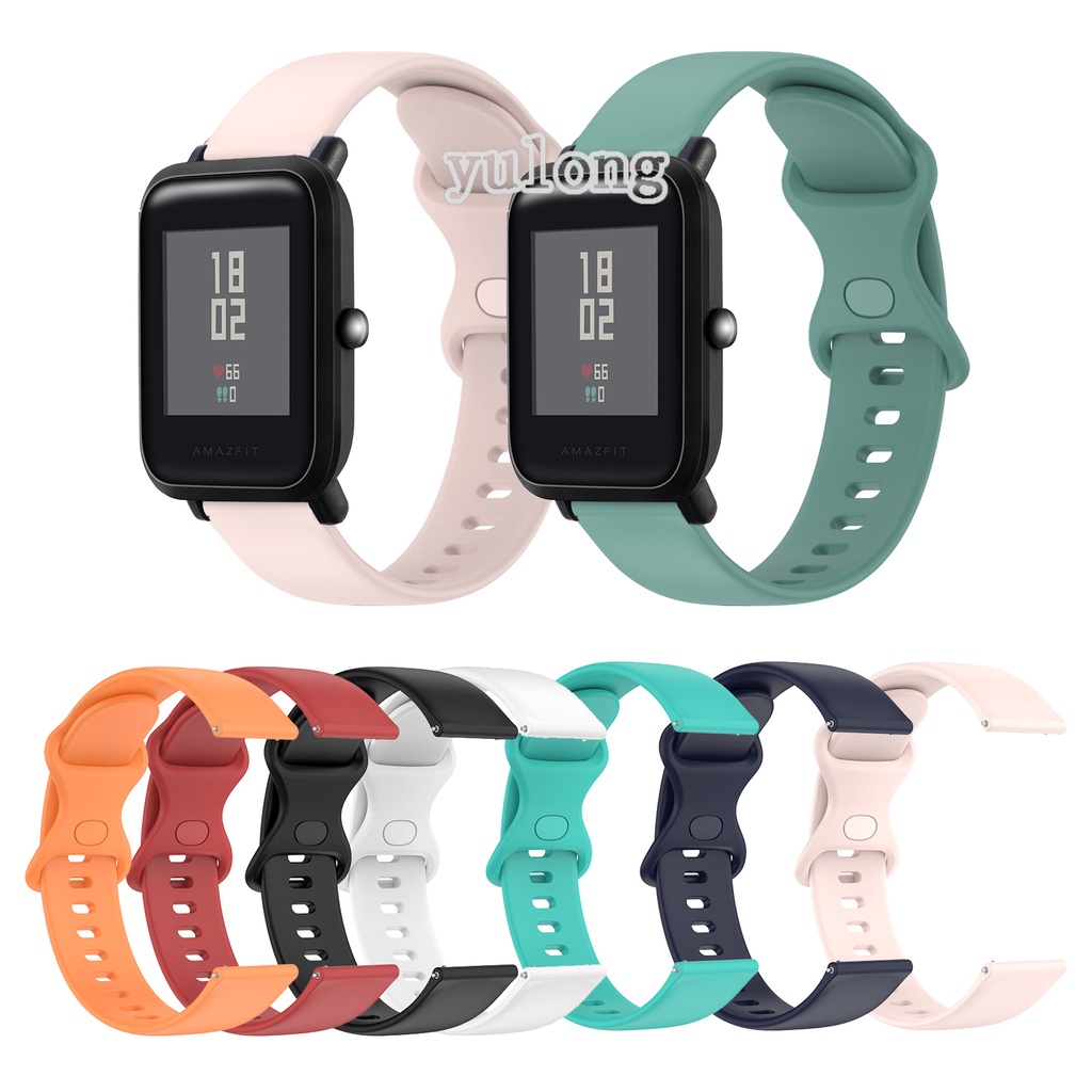 สายนาฬิกาข้อมือ ซิลิโคนนิ่ม ขนาด 20 มม. แบบเปลี่ยน สําหรับ Huami Amazfit Bip3 Bip 3 Lite S U Pro