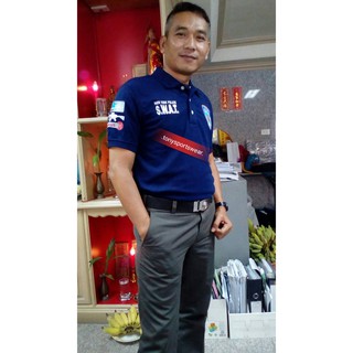 เสื้อโปโลปักสวาท สีกรม New York Police S.W.A.T