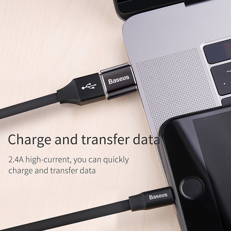 Baseus อะแดปเตอร์แปลง USB เป็น Type c OTG USB-c ตัวผู้ เป็น Micro USB Type-c ตัวเมีย สําหรับ Macbook Samsung S20 USBC OTG