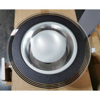 โคมไฟดาวน์ไลท์ DownLight 4 นิ้ว ขอบกลม กระจกสีดำ/รหัส H17-BK4"